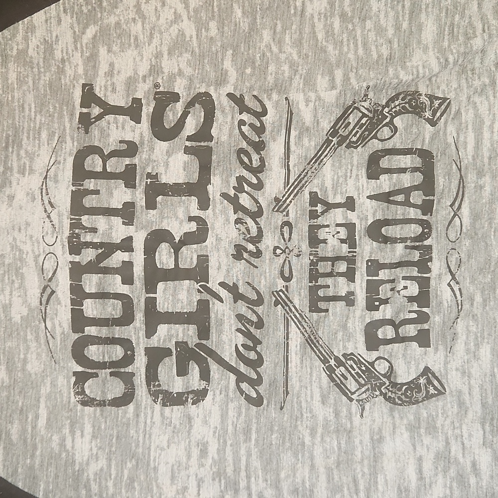 🛍 Country girls dont retreat they reload tee S burn out raglan t-shirt